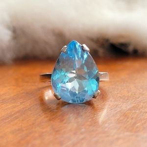 Sterling silver London blue topaz ring .925 size 7